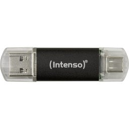 Memorie USB Twist Line 128 GB, (anthracite/transparent, USB-A 3.2 Gen 1, USB-C 3.2 Gen 1)
