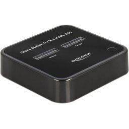 USB 3.0 docking and cloning station 2 x M.2 NVMe, docking station (black, M.2 SSD)