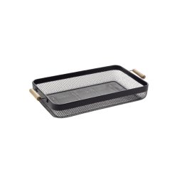 Tava dreptunghiulara metalica, neagra, 51x26 cm