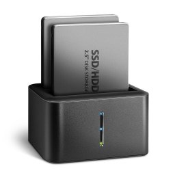 HDD Rack ADSA-D25, USB 3.2 gen1, compatibil 2.5 inch SATA HDD/SSD, Functie de clonare, Negru