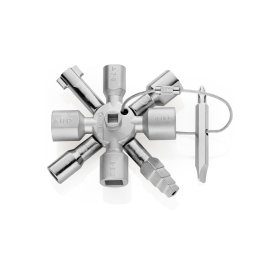 Cheie universala KNIPEX TwinKey pentru tablouri electrice, instalatii tehnice, gaz si apa, fabricata in Germania 00 11 01