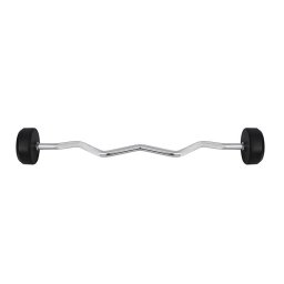 Haltera curbata fixa, 10kg, cauciuc
