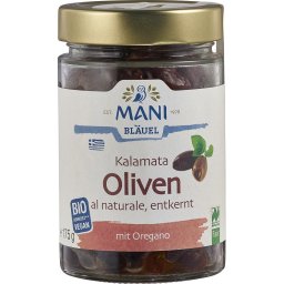 Masline kalamata fara sâmburi, cu oregano, raw vegan bio 175g