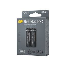 Baterii reincarcabile GP ReCyko Pro AA 2000mAh (R6), ambalaj reciclabil 2pcs