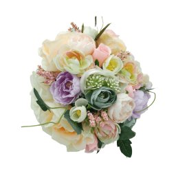 Buchet mireasa din flori de matase, multicolor - FEIS305015