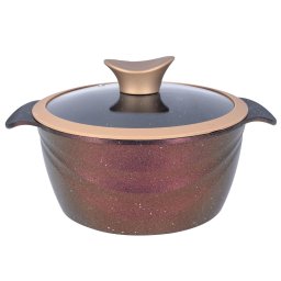 Oala Neoklein CSG18-Royal, cu capac din sticla, 18 cm, 1.8 L, aluminiu turnat, invelis anti-aderent, Royal