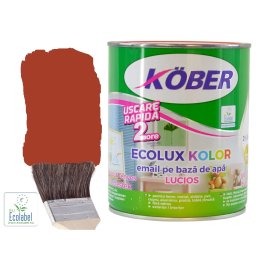 Vopsea pe baza de apa Ecolux Kolor Lucios Maro Roscat 10 l Kober,