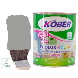 Vopsea pe baza de apa Ecolux Kolor Lucios Gri Deschis 10 l Kober,