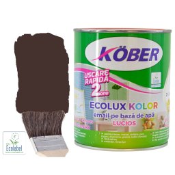 Vopsea pe baza de apa Ecolux Kolor Lucios Brun RAL 8017 10 l Kober,