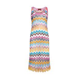 MISSONI Long Cover Up-Knitted Multicolored Chevron MS23SQ0W-BT004R SM8NC-multicolor chevron