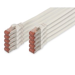 DIGITUS CAT 6 S-FTP patch cable Cu LSZH AWG 27/7 length 3 m 10 pieces color white "DK-1644-030-WH-10