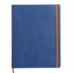 Notebook A4+ Rhodiarama, 80 file, ivory dictando, safir
