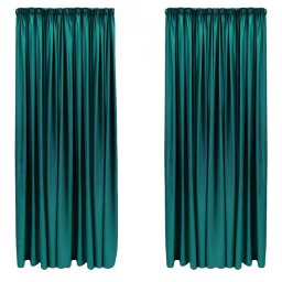 SET DRAPERIE CATIFEA VELVET CU REJANSA DE 8 CM VERDE SMARALD