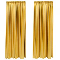 SET DRAPERIE CATIFEA VELVET CU REJANSA DE 8 CM GALBEN