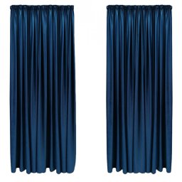 SET DRAPERIE CATIFEA VELVET CU REJANSA DE 8 CM BLEUMARIN