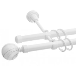 Galerie dubla Ball alb lucios 19mm/19mm