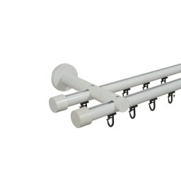 Galerie dubla Capacel teava profil alb 19mm/19mm