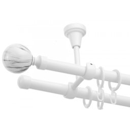 Galerie dubla tavan Ball alb lucios 19mm/19mm