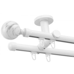 Galerie dubla tavan Ball profil alb lucios 19mm/19mm