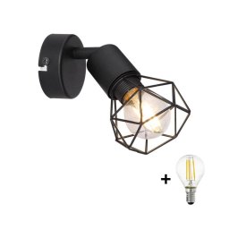 Spot LED de perete XARA 1xE14/6W/230V negru Globo