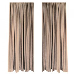 SET DRAPERIE SOFT UNI SEMI OPACA CU REJANSA DE 8 CM BEJ