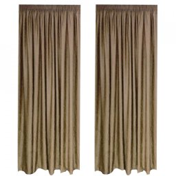 SET DRAPERIE SOFT UNI SEMI OPACA CU REJANSA DE 8 CM BEJ INCHIS