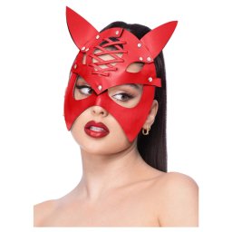 Fever Mock Leather Devil Mask Red