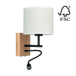 Corp de iluminat flexibil Spot-Light 57291974 BOHO 1xE27/25W + LED/1W/230V stejar