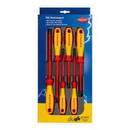 Set 6 surubelnite KNIPEX VDE cu cap drept si Phillips, manere multicomponent, pentru electricieni, testate la 1000 V, fabricat in Germania 00 20 12 V01