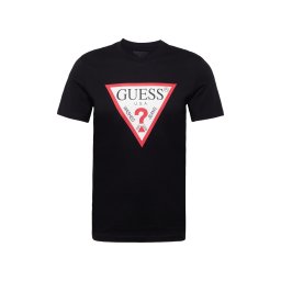 GUESS Tricou roșu intens / negru / alb lână