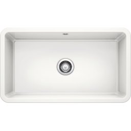 Chiuveta cu montare sub blat Blanco VILLAE Single Farmhouse, ceramica, alb cristal, 80 cm, 525163