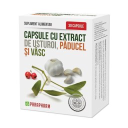 Capsule cu extract de Usturoi, Paducel si Vasc, 30cps Parapharm