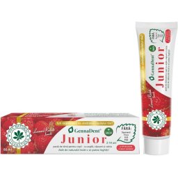 Pasta de Dinti cu Argila Capsuni Calciu Gennadent Junior 80ml Vivanatura