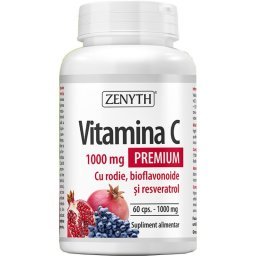 Vitamina C Premium cu Rodie 1000mg 60cps Zenyth Pharmaceuticals
