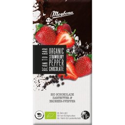 Ciocolata Neagra cu Capsuni si Piper Eco 100g Meybona