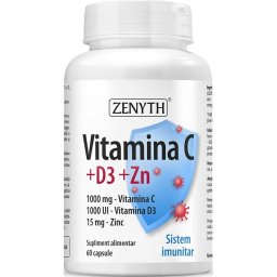 Vitamina C, Vitamina D3 si Zn 60cps Zenyth Pharmaceuticals