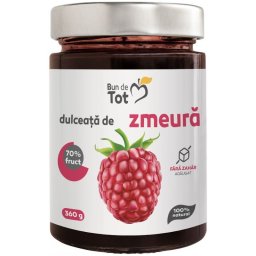 Dulceata Zmeura fara zahar 360g Bun de Tot