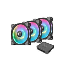 Set 3 ventilatoare PC Thermaltake CL-F078-PL14SW-A, Riing Duo 14 RGB, + hub, 140x140x25mm