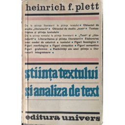 Stiinta Textului Si Analiza De Text - Heinrich F. Plett