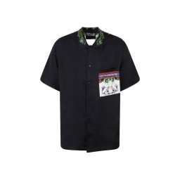 VERSACE JEANS COUTURE Cămaşă Panel Garden V-Emb Twill Viscosa Briscola 74GAL2BGN0009 899 black