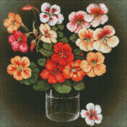 Set goblen cu diamante, cu sasiu, Nasturel, 40x40 cm