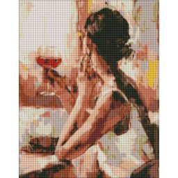 Set goblen cu diamante, cu sasiu, Straina misterioasa, 40x50 cm