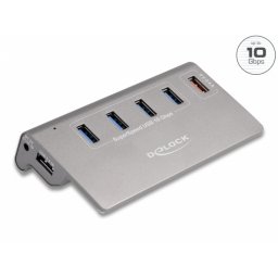 HUB USB 3.2 Gen 2 la 4 x USB-A + 1 x USB Fast Charging, Delock 64182
