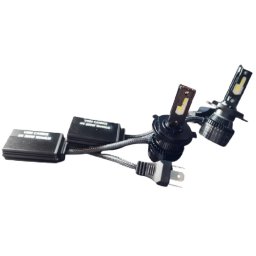 Set 2 becuri LED H4 V88s cu doua 2 faze 3 pini Canbus putere 380W lumina alb-rece 18 000 lumeni temperatura 6000k