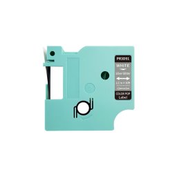 Etichete cu sclipici compatibile DYMO LabelManager, 12 mm, negru pe auriu, pentru etichete premium si organizare eleganta, PR3D95