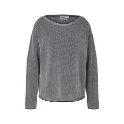 TOM TAILOR Pulover albastru noapte / negru / alb