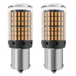 Set 2 Becuri LED semnalizare ORANGE soclu Pw 180 grade LED 1156 led 144 SMD PW21