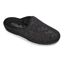 Saboti de casa, confort, dama OrtoMed 6057-S155 negru