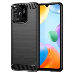 Husa Husa pentru Xiaomi Redmi 10C - Techsuit Carbon Silicone - Black