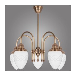 Lustră pe tijă RINAMA 5xE27/60W/230V alamă Kemar RI/5/M